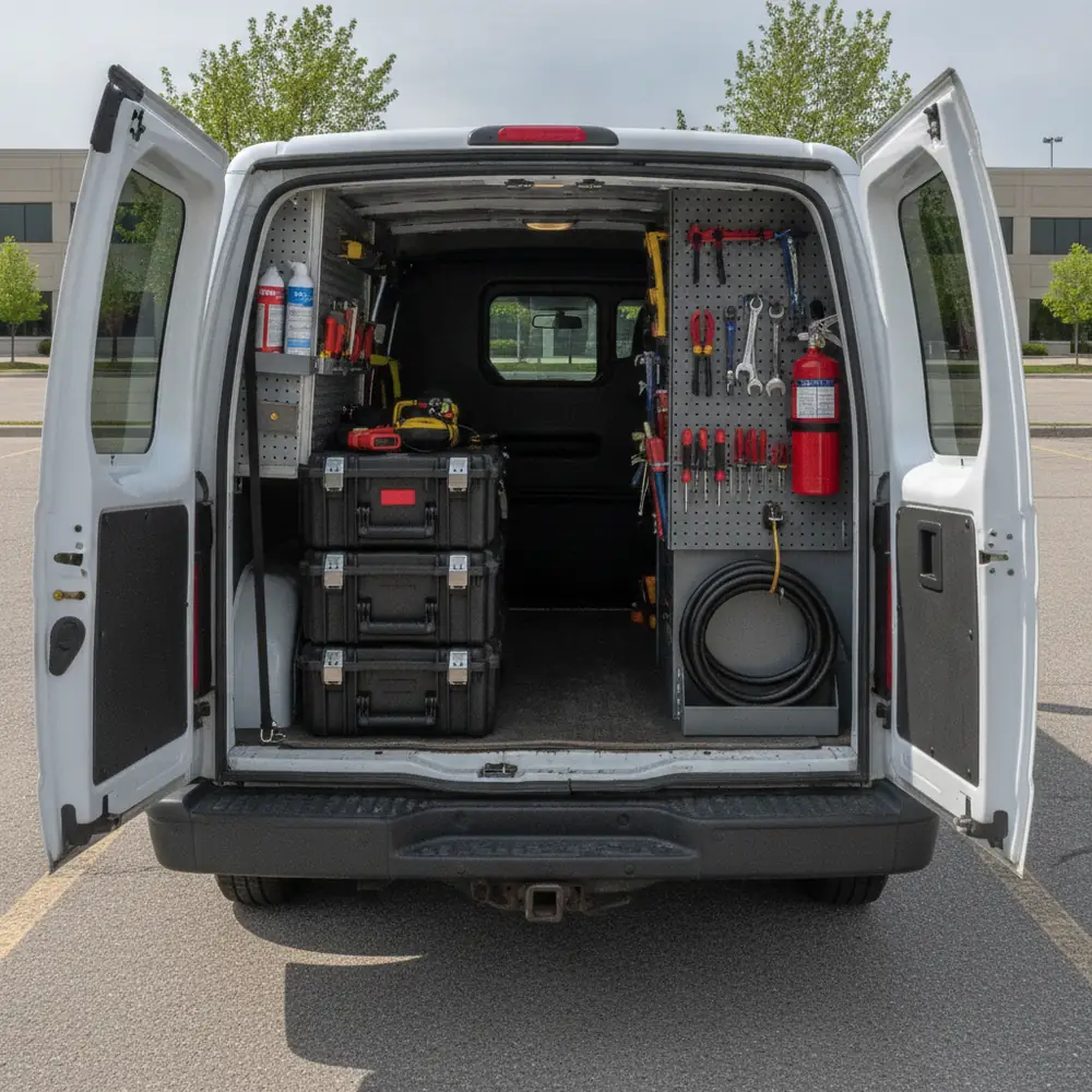 Fire safety inspection equipment ready for a service call